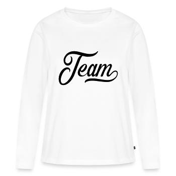 équipe - T-shirt manches longues Premium bio Femme - blanc - Devant - Julia (174cm)