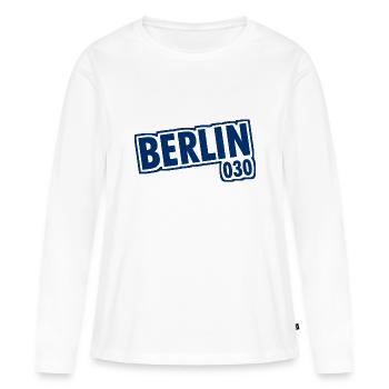 Berlin - 030 - Capital - Germany - Area Code - Women's Premium Organic Long Sleeve Shirt - white - Front - Julia (174cm)
