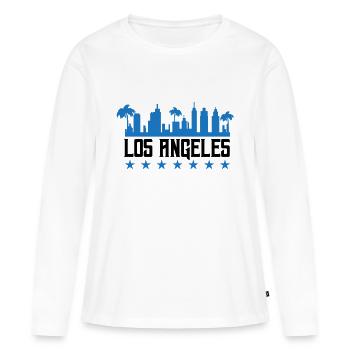 los angeles - Frauen Premium Bio Langarmshirt - Weiß - Vorne - Julia (174cm)