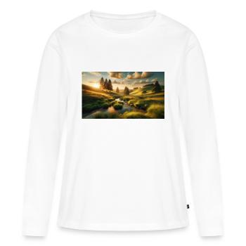 Paysage - T-shirt manches longues Premium bio Femme - blanc - Devant - Julia (174cm)