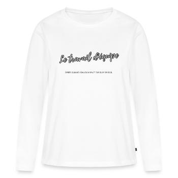 Travail d équipe - T-shirt manches longues Premium bio Femme - blanc - Devant - Julia (174cm)
