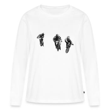 BMX Rennen Rennen ATV Motocross - Frauen Premium Bio Langarmshirt - Weiß - Vorne - Julia (174cm)