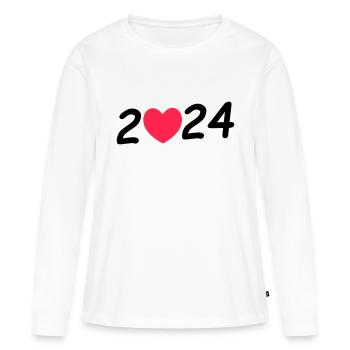 2024 - T-shirt manches longues Premium bio Femme - blanc - Devant - Julia (174cm)