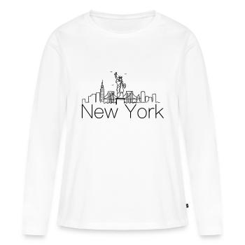 Horizon de New York - T-shirt manches longues Premium bio Femme - blanc - Devant - Julia (174cm)