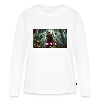 PRIMAL BEAR - Women's Premium Organic Long Sleeve Shirt - white - Front - Julia (174cm)