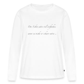 vie - T-shirt manches longues Premium bio Femme - blanc - Devant - Julia (174cm)