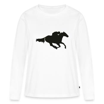 rennpferd - Frauen Premium Bio Langarmshirt - Weiß - Vorne - Julia (174cm)