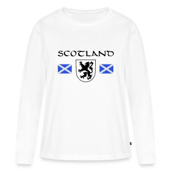 Scotland´s "Rampant Lion" - Frauen Premium Bio Langarmshirt - Weiß - Vorne - Julia (174cm)