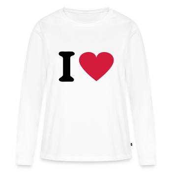 I Heart - Women's Premium Organic Long Sleeve Shirt - white - Front - Julia (174cm)