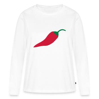 Chilli - T-shirt manches longues Premium bio Femme - blanc - Devant - Julia (174cm)