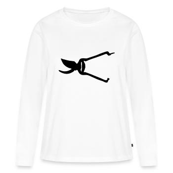 schere - Frauen Premium Bio Langarmshirt - Weiß - Vorne - Julia (174cm)