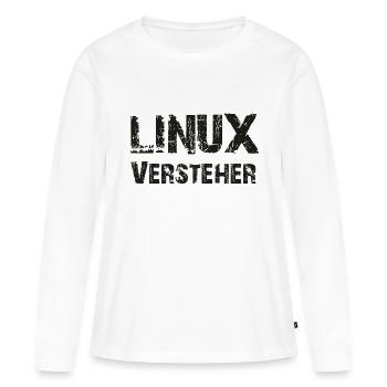 entendeurs linux - T-shirt manches longues Premium bio Femme - blanc - Devant - Julia (174cm)