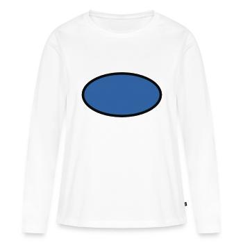 Ovale (à personnaliser) - T-shirt manches longues Premium bio Femme - blanc - Devant - Julia (174cm)