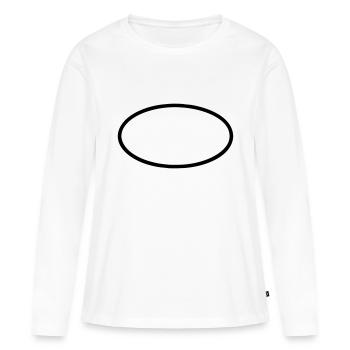 Ovale (à personnaliser) - T-shirt manches longues Premium bio Femme - blanc - Devant - Julia (174cm)