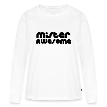 mister awesome - Frauen Premium Bio Langarmshirt - Weiß - Vorne - Julia (174cm)