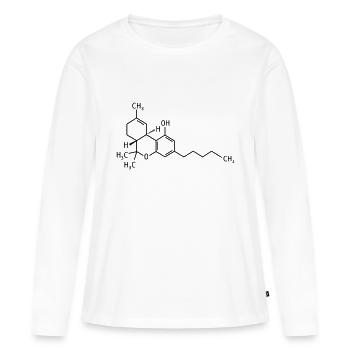 THC Strukturformel - Frauen Premium Bio Langarmshirt - Weiß - Vorne - Julia (174cm)