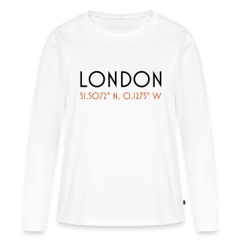 london coordinates - T-shirt manches longues Premium bio Femme - blanc - Devant - Julia (174cm)