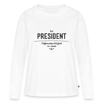 Meilleur président - artisanat à son meilleur - T-shirt manches longues Premium bio Femme - blanc - Devant - Julia (174cm)