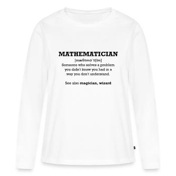 Mathématicien - Assistant - T-shirt manches longues Premium bio Femme - blanc - Devant - Julia (174cm)