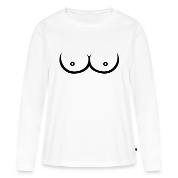 Brüste Titten - Frauen Premium Bio Langarmshirt - Weiß - Vorne - Julia (174cm)