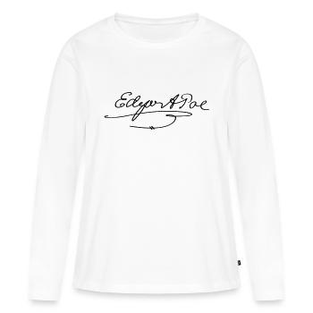 Edgar Allan Poe Signature - T-shirt manches longues Premium bio Femme - blanc - Devant - Julia (174cm)