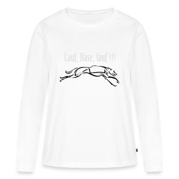 Run Run rabbit - T-shirt manches longues Premium bio Femme - blanc - Devant - Julia (174cm)
