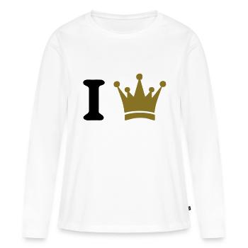 i king - T-shirt manches longues Premium bio Femme - blanc - Devant - Julia (174cm)