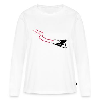ski - Frauen Premium Bio Langarmshirt - Weiß - Vorne - Julia (174cm)