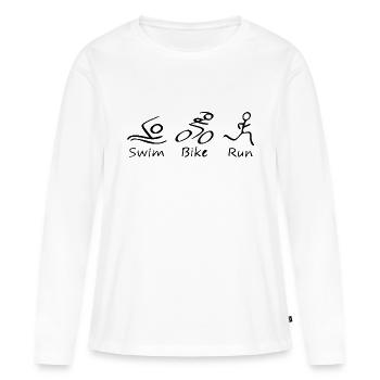 Triathlon - T-shirt manches longues Premium bio Femme - blanc - Devant - Julia (174cm)