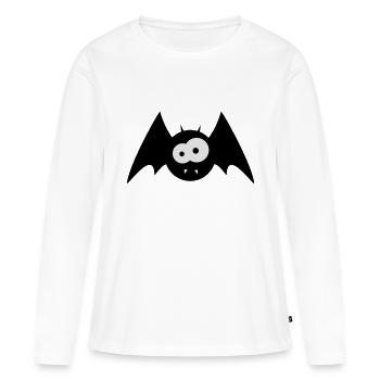 süße Tierchen-Edition: Fledermäusel - Frauen Premium Bio Langarmshirt - Weiß - Vorne - Julia (174cm)