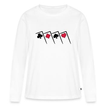 Pokern Poker all in Texas Holdem Karten Shirt - T-shirt manches longues Premium bio Femme - blanc - Devant - Julia (174cm)
