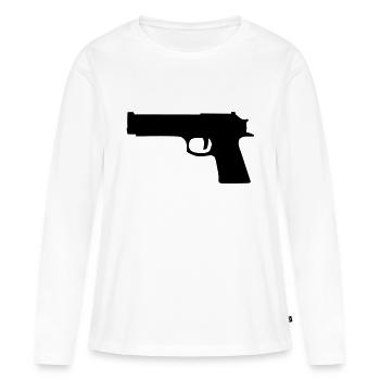 Gun - Women's Premium Organic Long Sleeve Shirt - white - Front - Julia (174cm)