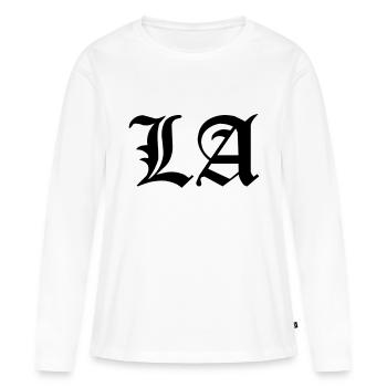 Los Angeles - T-shirt manches longues Premium bio Femme - blanc - Devant - Julia (174cm)