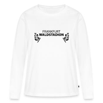FRANKFURT WALDSTADION – Fussball Apfelwein Gerippt - Frauen Premium Bio Langarmshirt - Weiß - Vorne - Julia (174cm)