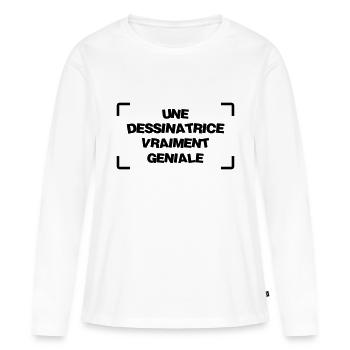 Dessin / Dessinateur / Dessinatrice / Manga - T-shirt manches longues Premium bio Femme - blanc - Devant - Julia (174cm)