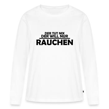 rauchen - Frauen Premium Bio Langarmshirt - Weiß - Vorne - Julia (174cm)