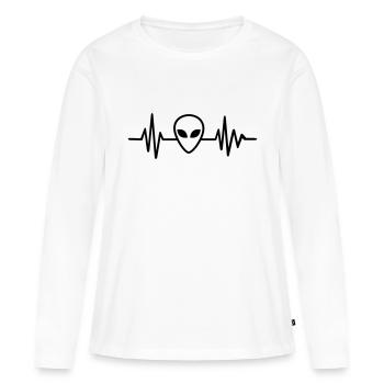 Alien - T-shirt manches longues Premium bio Femme - blanc - Devant - Julia (174cm)
