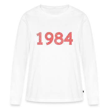 1984 - T-shirt manches longues Premium bio Femme - blanc - Devant - Julia (174cm)