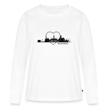I love Vienna! Ich liebe die Stadt Wien! - Frauen Premium Bio Langarmshirt - Weiß - Vorne - Julia (174cm)