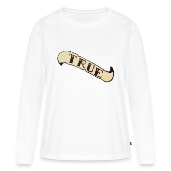 true banderole old school - T-shirt manches longues Premium bio Femme - blanc - Devant - Julia (174cm)