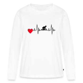 Couches de sol Couches de parquet Couches de parquet Couches de tapis - T-shirt manches longues Premium bio Femme - blanc - Devant - Julia (174cm)