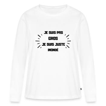 je suis pas gros je suis juste inondé - T-shirt manches longues Premium bio Femme - blanc - Devant - Julia (174cm)