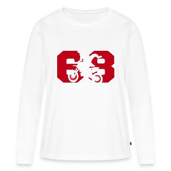 Moto 68 Biker - Frauen Premium Bio Langarmshirt - Weiß - Vorne - Julia (174cm)