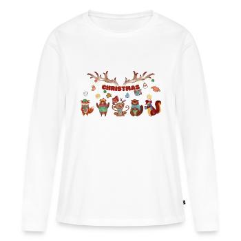 5 niedliche Tierchen - Frauen Premium Bio Langarmshirt - Weiß - Vorne - Julia (174cm)