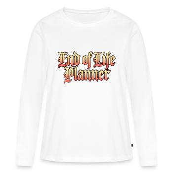 PLANIFICATEUR DE FIN DE VIE - T-shirt manches longues Premium bio Femme - blanc - Devant - Julia (174cm)