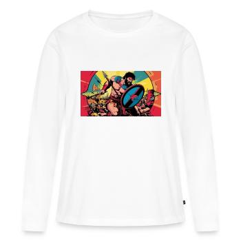 nVx Arès 1 - T-shirt manches longues Premium bio Femme - blanc - Devant - Julia (174cm)