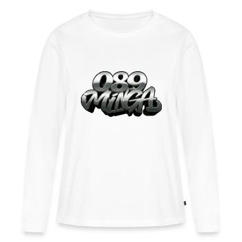 089 Minga Logo - Frauen Premium Bio Langarmshirt - Weiß - Vorne - Julia (174cm)