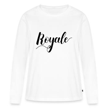 königlich - Frauen Premium Bio Langarmshirt - Weiß - Vorne - Julia (174cm)