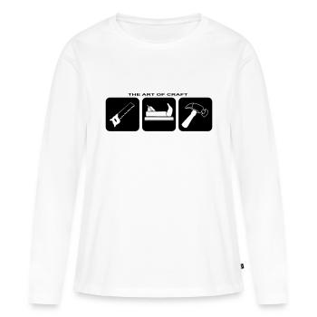 Craftsman Tool Marteau Tournevis Craft - T-shirt manches longues Premium bio Femme - blanc - Devant - Julia (174cm)