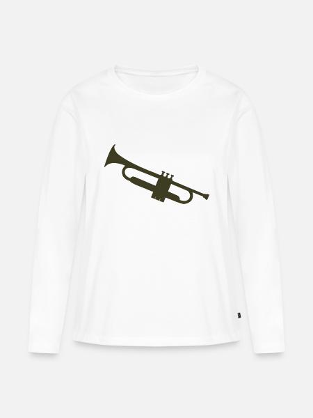 trompete - Frauen Premium Bio Langarmshirt - Weiß
